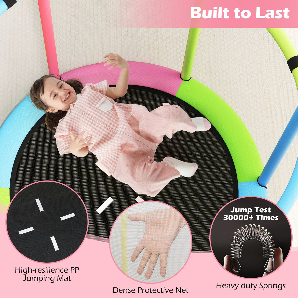 Trampolín infantil de 55" regalo para niños y niñas de 3 a 6 años