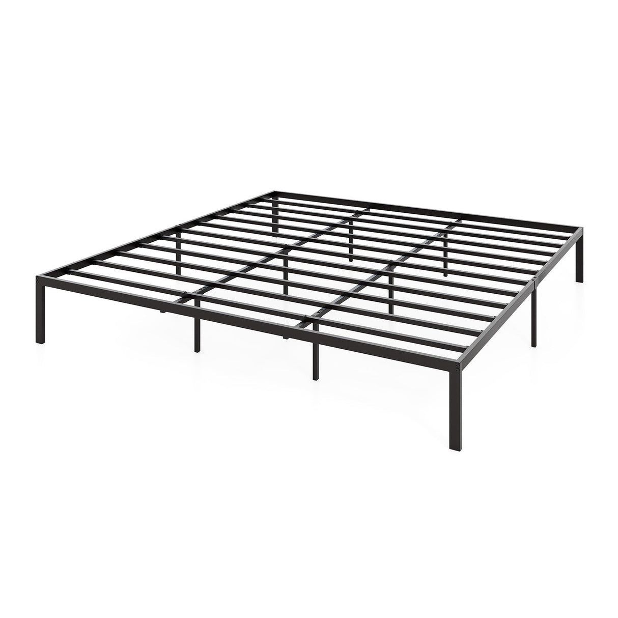 Estructura de cama metálica de tamaño individual/matrimonial/king, con listones de soporte resistentes y base de colchón