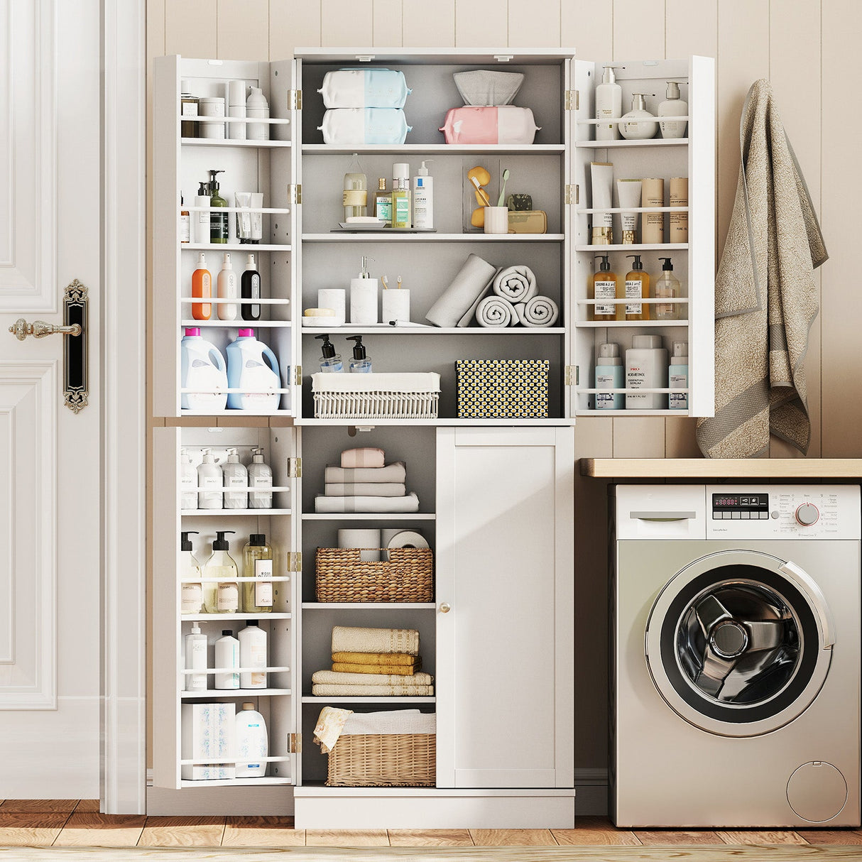 Alacena de cocina 65.5 pulgadas, mueble alto independiente tipo bufé