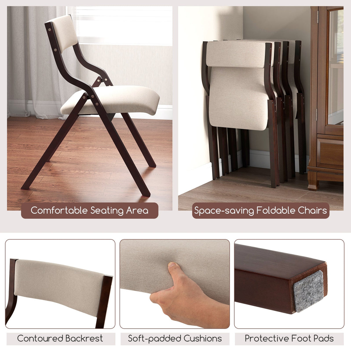 Juego de mesa de cocina para 2, mesa de comedor expandible con 2 sillas plegables tapizadas