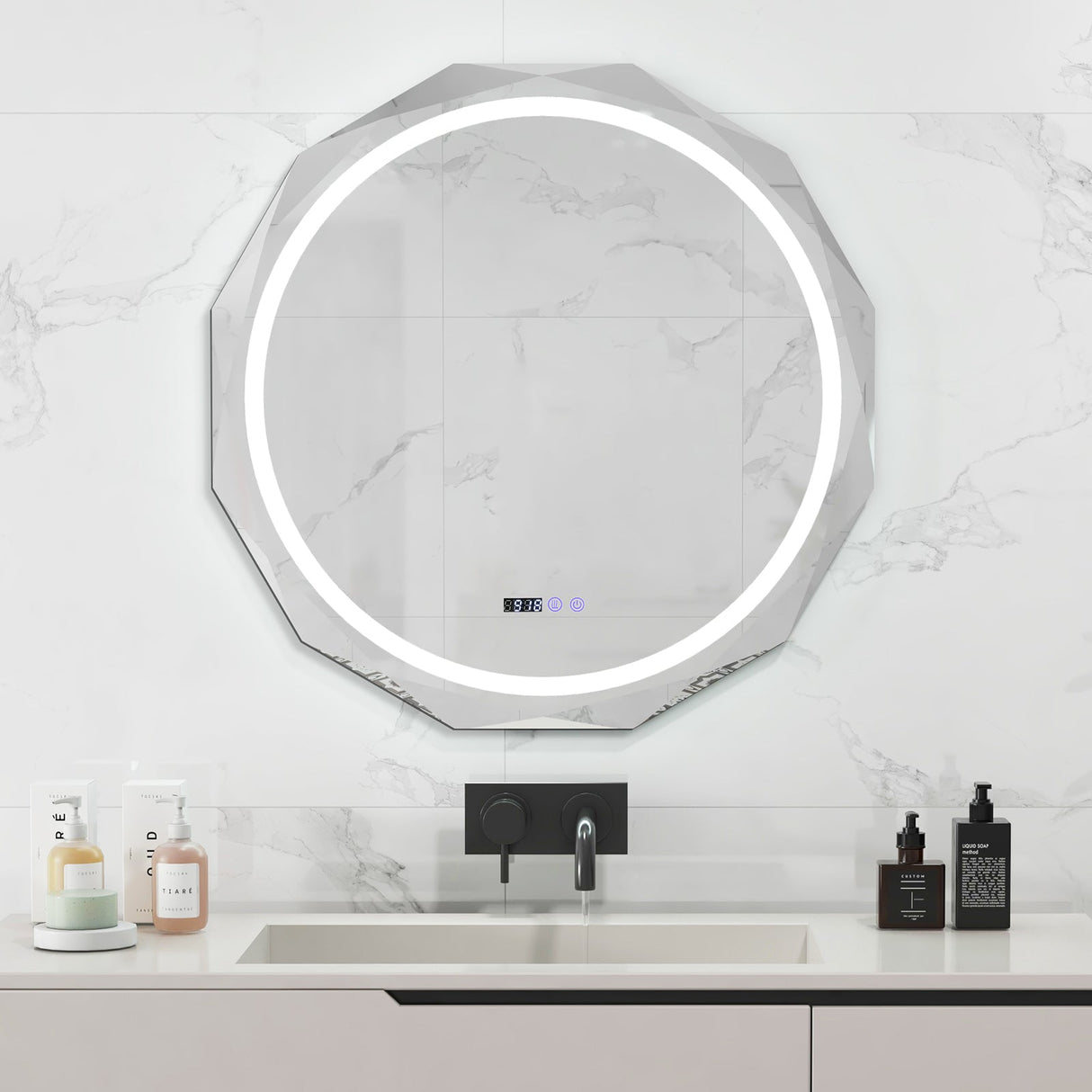 Espejo de baño LED antivaho con temperatura de 3 colores sin escalonamientos