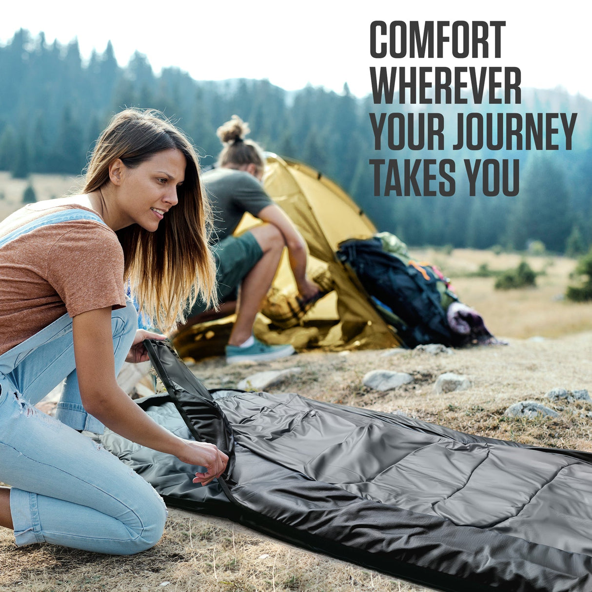 Saco de dormir XXL para campistas grandes y altos