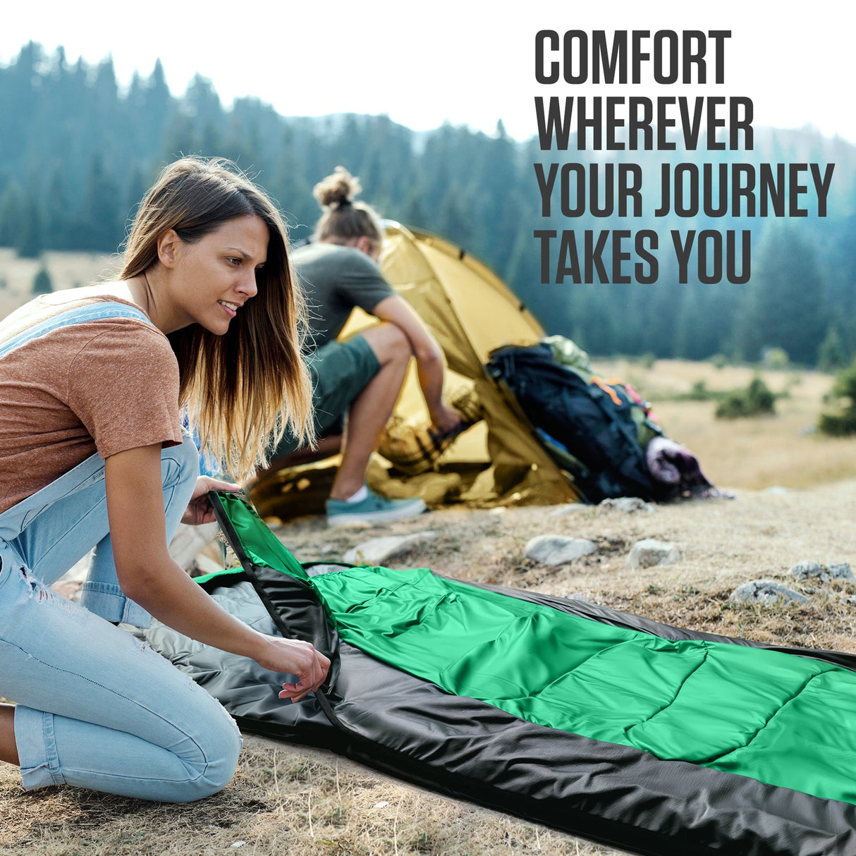 Saco de dormir XXL para campistas grandes y altos