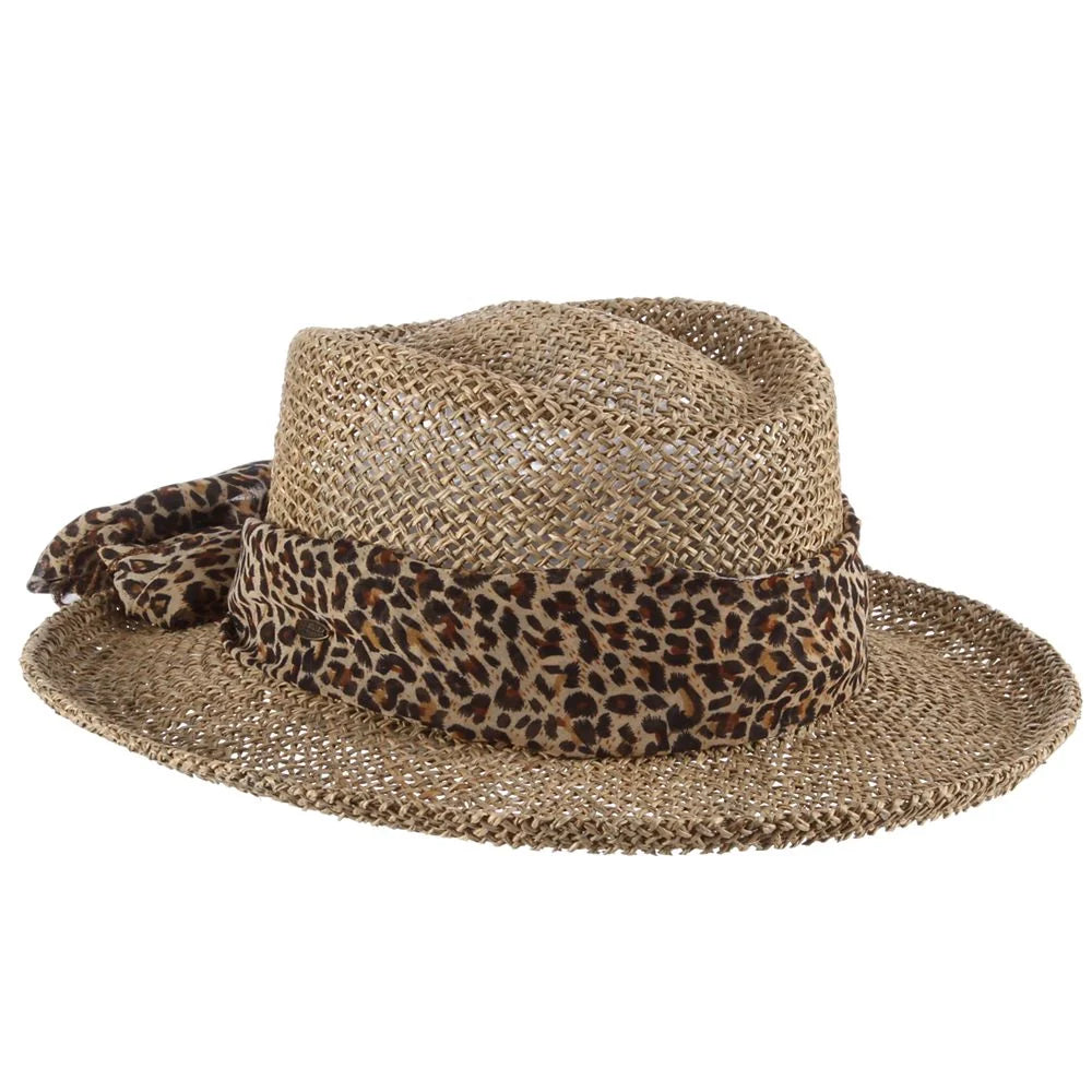 Scala Etna - Sombrero de jugadora de paja de junco marino para mujer