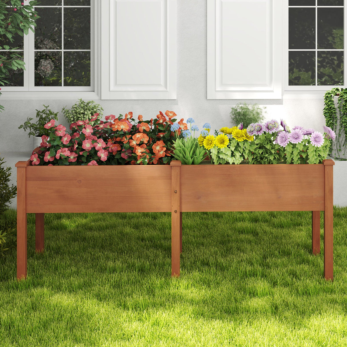 Large Raised Garden Bed with Drainage Holes and 6 Supporting Legs