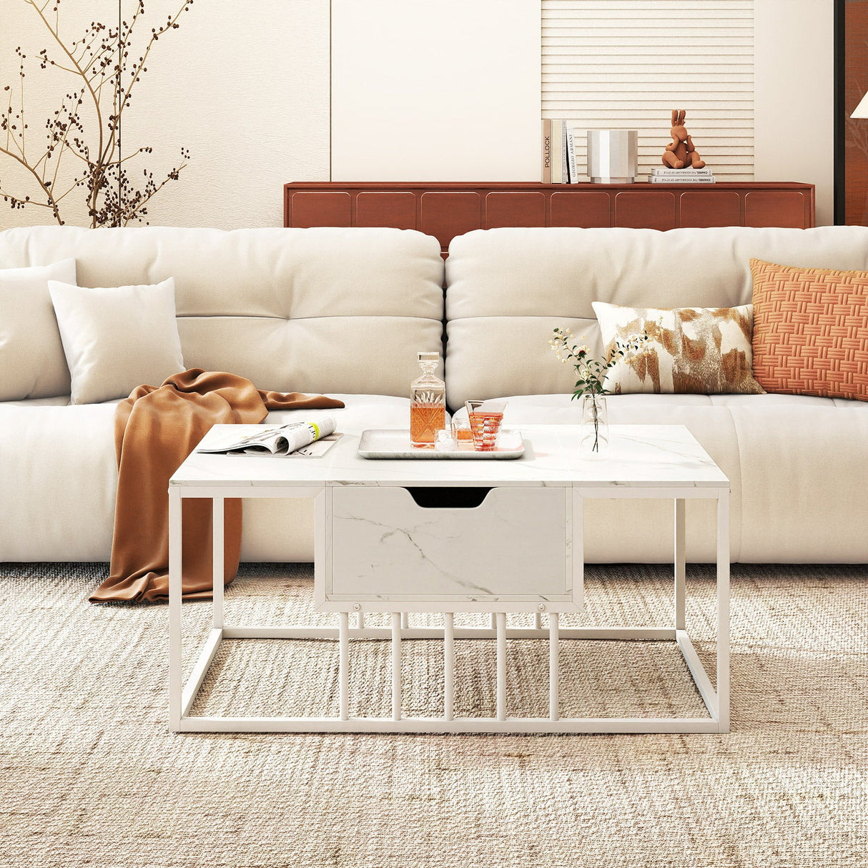 Mesa de centro elevable con compartimento de almacenamiento oculto