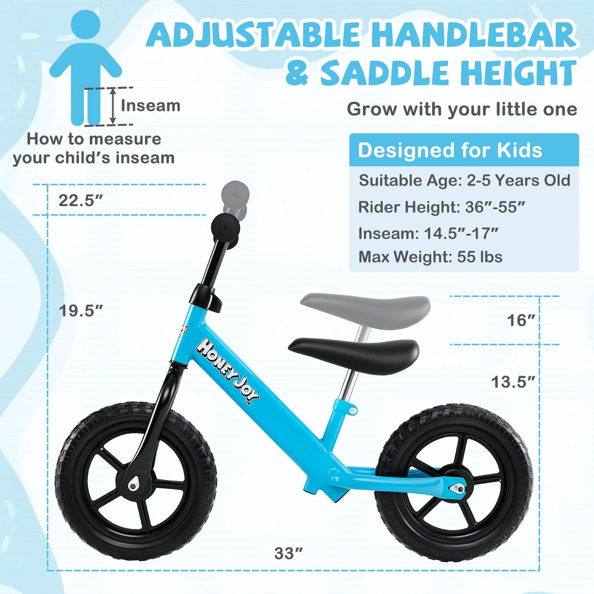 Bicicleta de equilibrio ligera sin pedales para niños pequeños