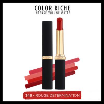 L'Oreal Paris Color Riche Intense Volume Matte Lipstick - 346 Rouge Determination - Volumizing, Hydrating Red Matte Lipstick