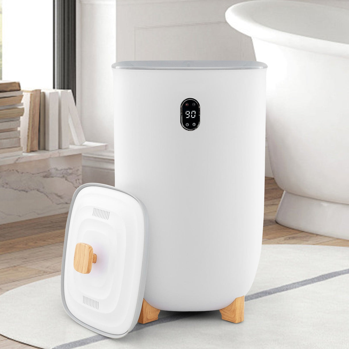 Calentador de Toallas de Lujo de 40L, Cubo de Toallas Calientes con 2 Temperaturas de Calentamiento-Blanco
