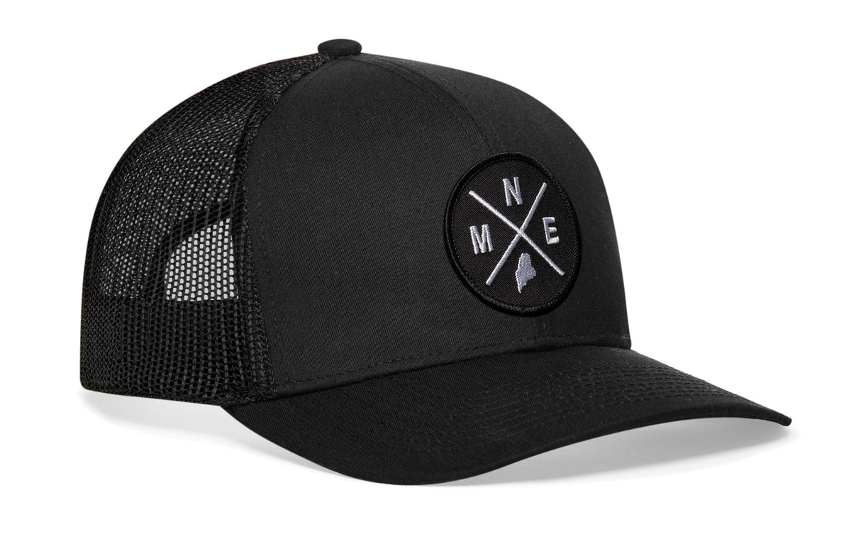 Maine Trucker Hat | Black MNE X Snapback