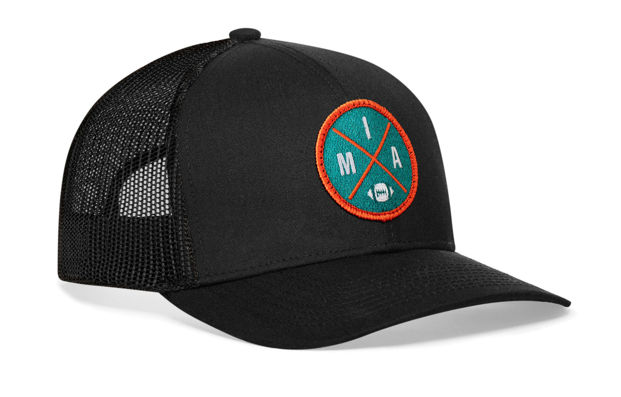 Miami Trucker Hat | Black MIA X Football Snapback