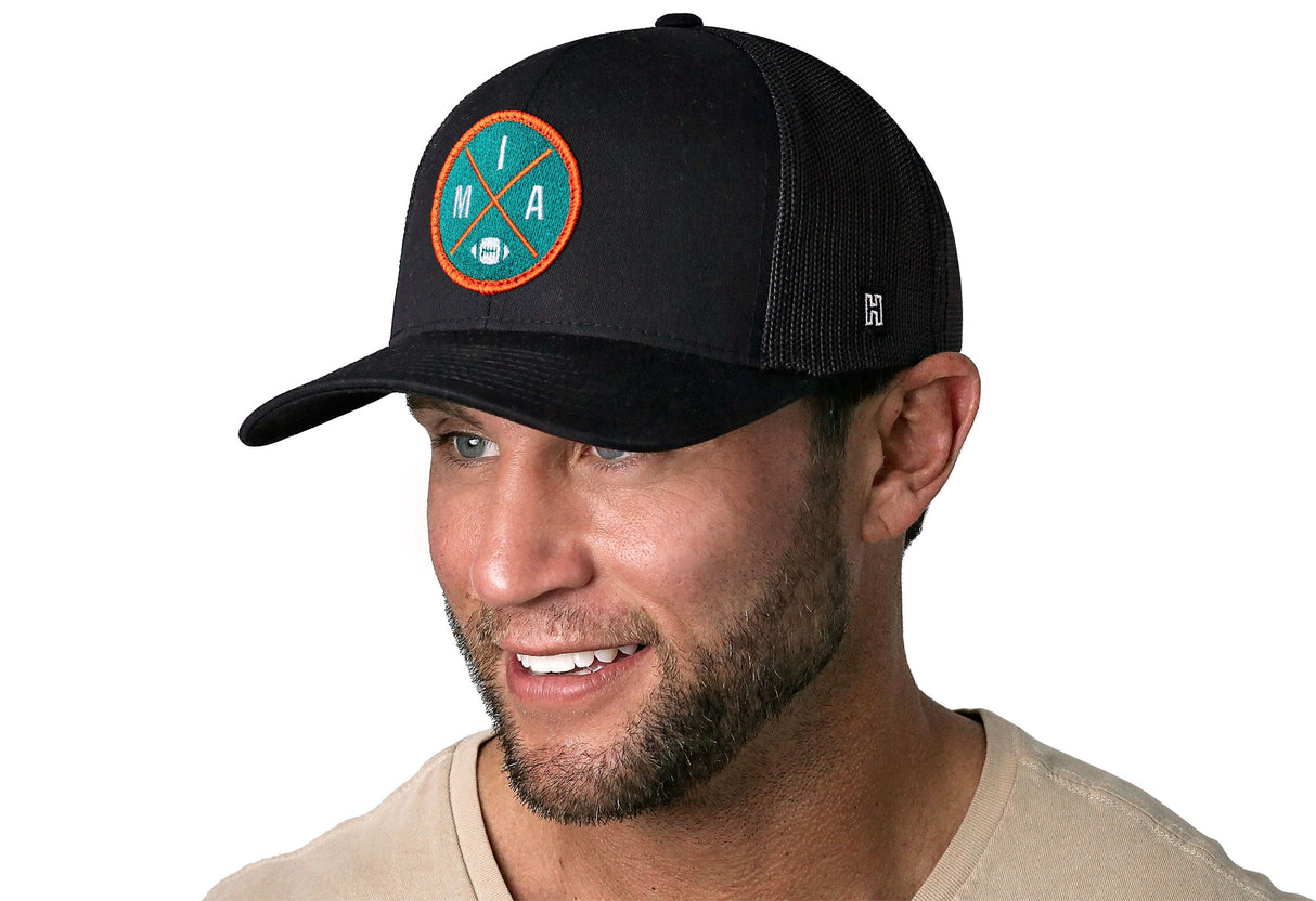 Miami Trucker Hat | Black MIA X Football Snapback