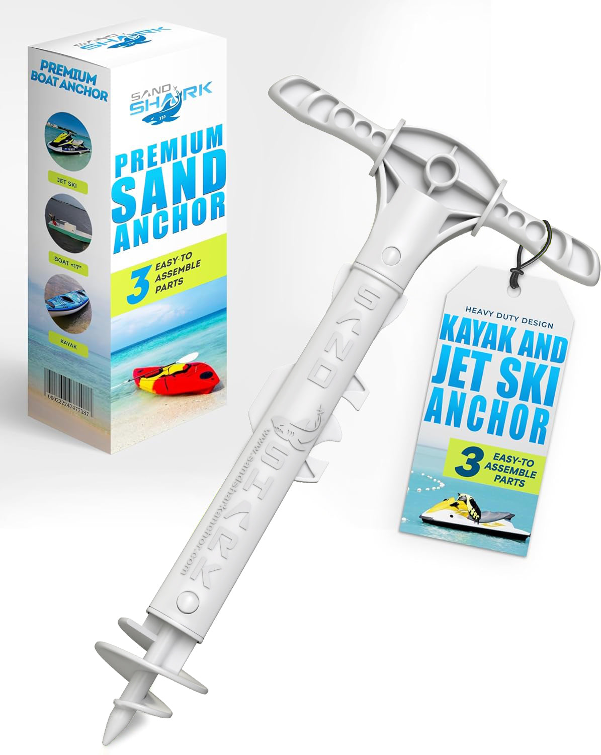 Sport Anchor with Carrying Case- Shallow Water Anchor Pole for Boats and PWC. Easy Storage, High-Strength ABS (4' tall)