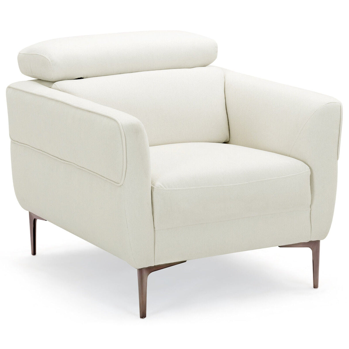 Modern Upholstered Single Sofa with Adjustable Headrest