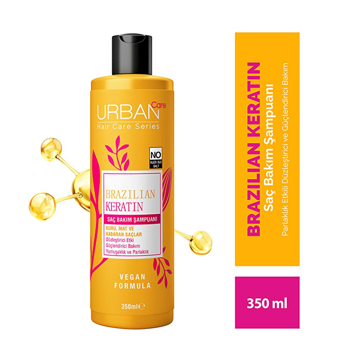 Urban Care Brazilian Keratin Shampoo - Vegan, Sulfate & Paraben Free - Marula Oil & Vitamin E