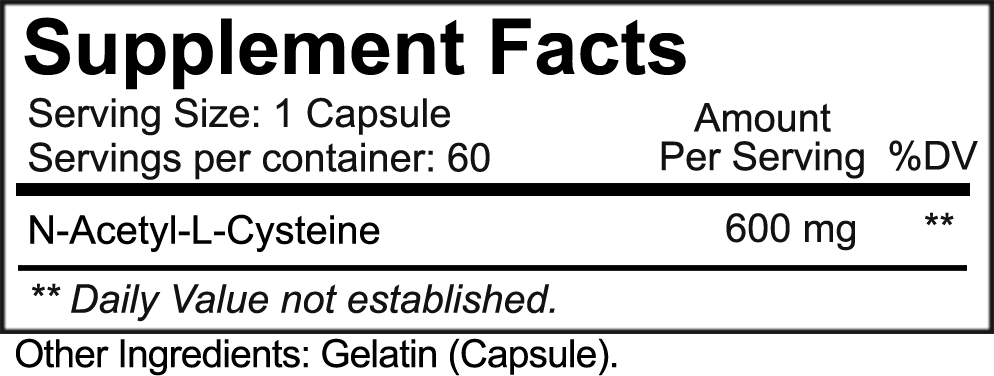 NutraKey NAC 600mg, 60 Cápsulas