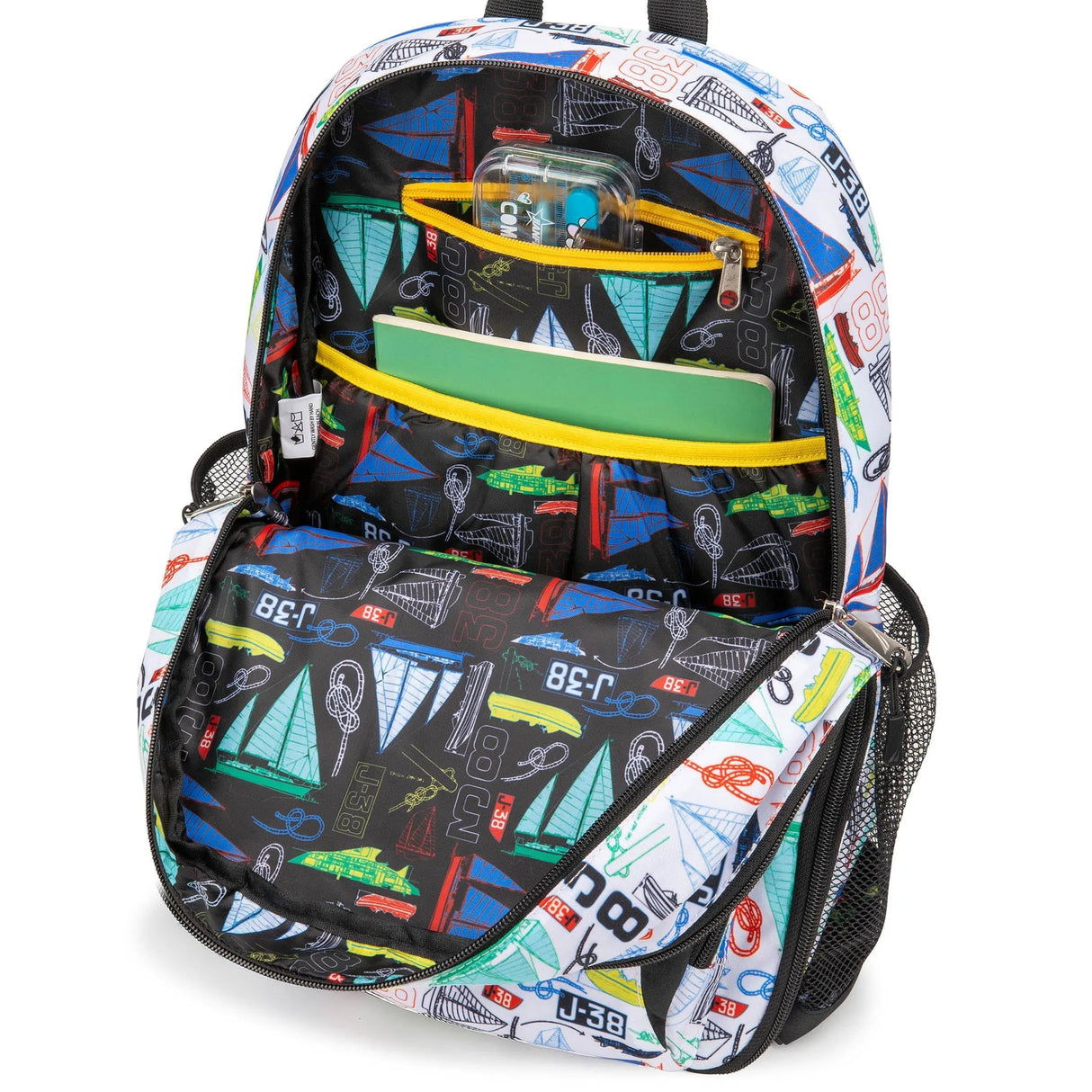 Mochila escolar para niños | Barcos de vela | 40,6 cm de alto