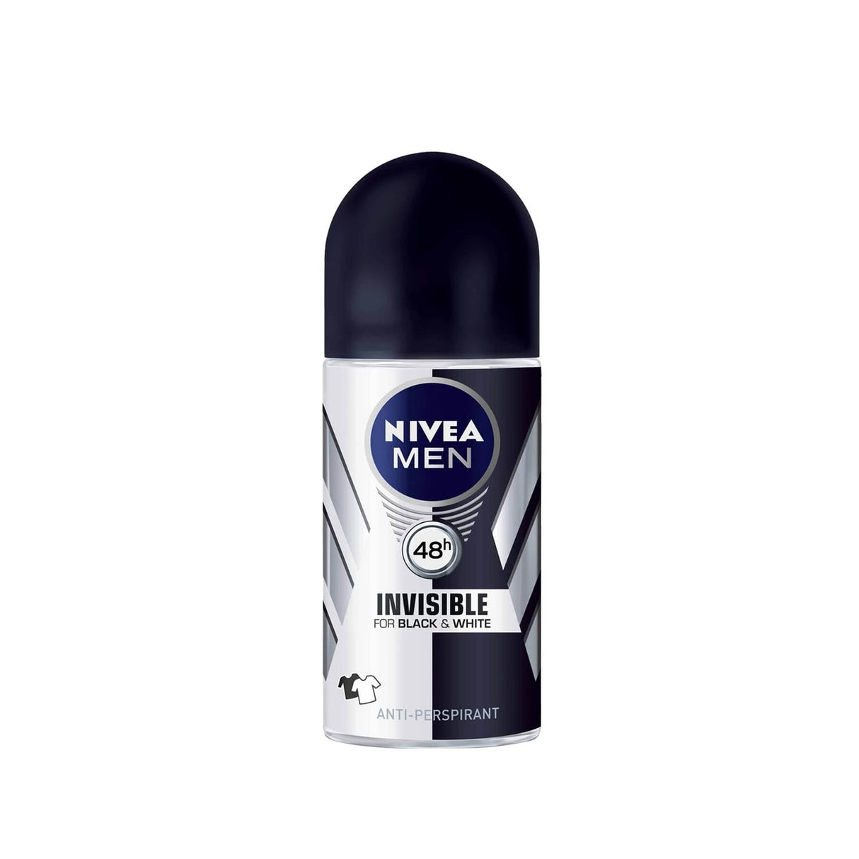 Nivea Men Invisible Black&White Roll-On Antiperspirant Deodorant - 50 ml, Prevents Sweat Stains, Long-Lasting Freshness