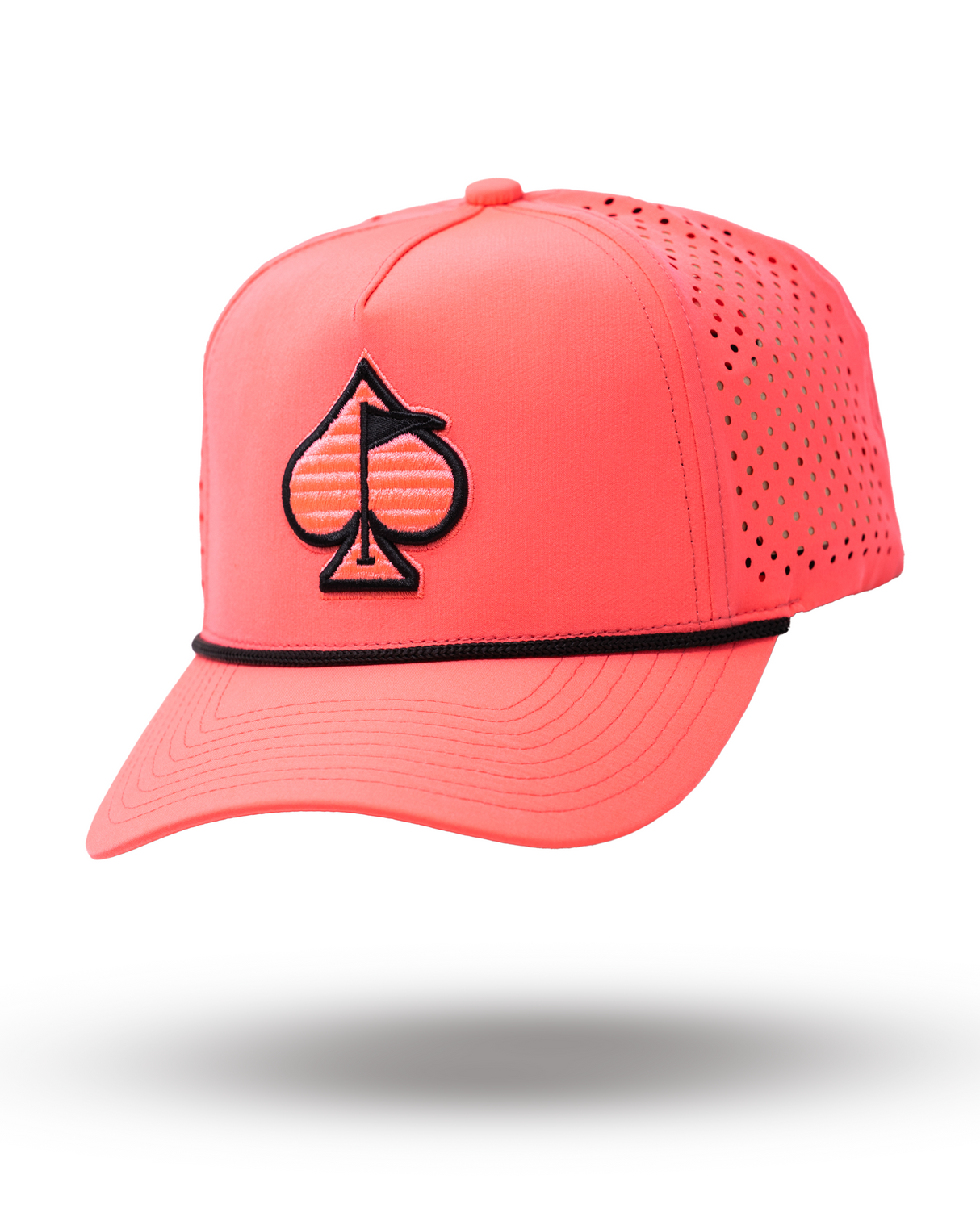 Gorra de cuerda perforada - Rosa neón