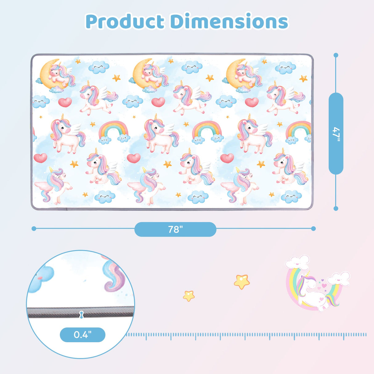 One-Piece Reversible Roll Up Soft Foam Activity Mat for Toddlers