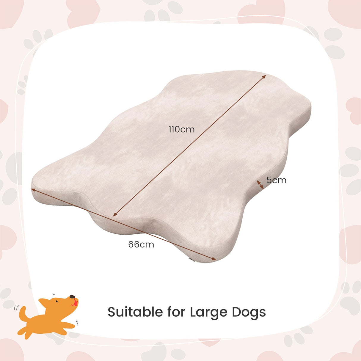 Cama ortopédica para perros con soporte de espuma viscoelástica para perros grandes