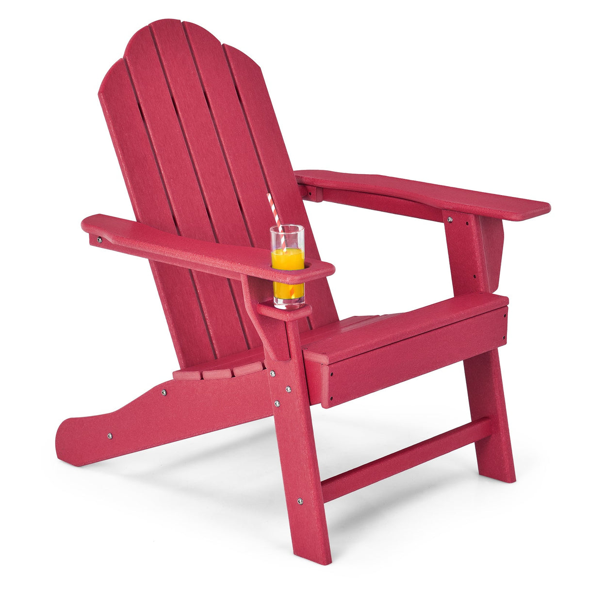 Silla Adirondack para exteriores con portavasos incorporado para el porche del patio trasero