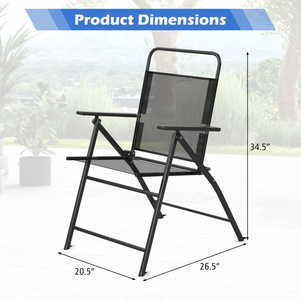 6 sillas de patio para exterior con estructura de metal inoxidable