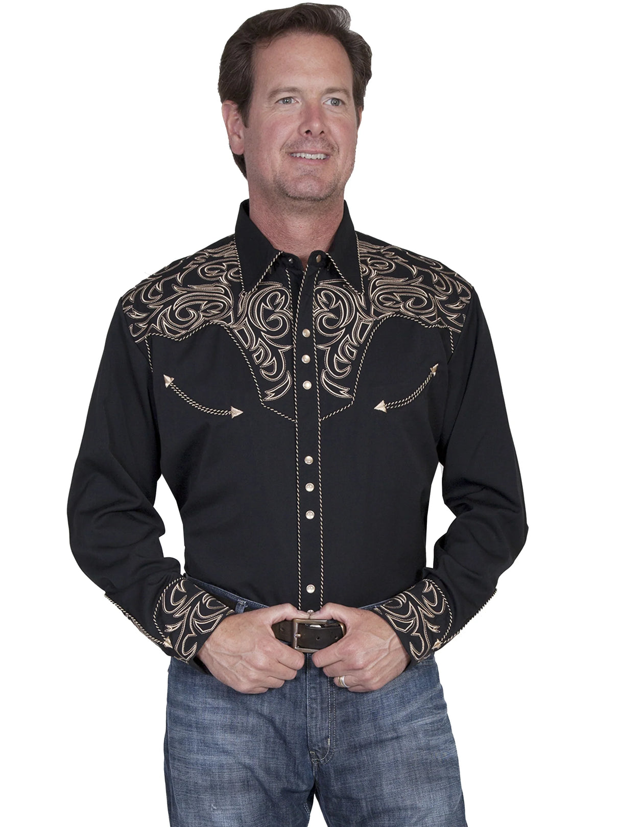 Camisa vaquera de hombre bordada Scully Silverado