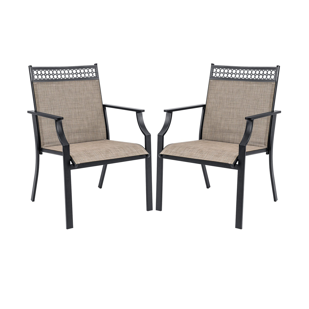 Juego de 2 sillas de patio con tela transpirable para todo tipo de clima
