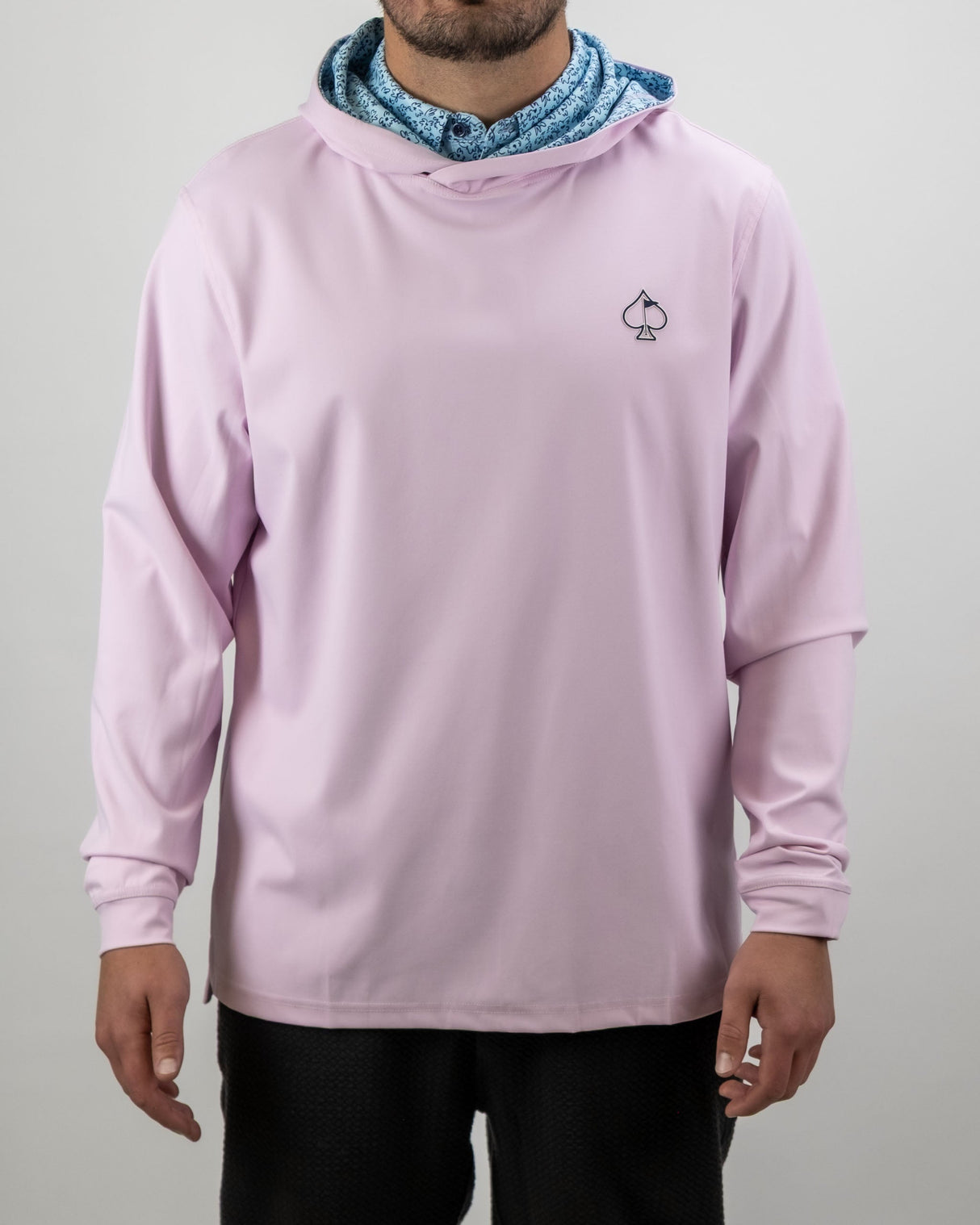 Sudadera con capucha de golf Performance - Garabato de flores azul