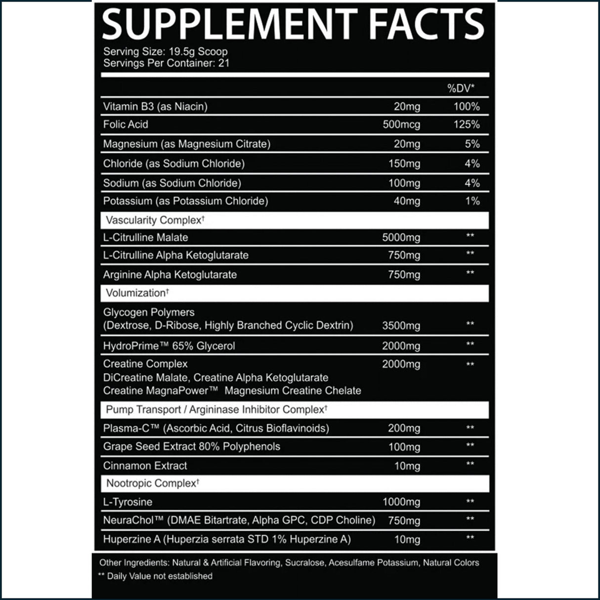 AfterDark Supps EPO+ Preentrenamiento sin estimulantes, 21 porciones