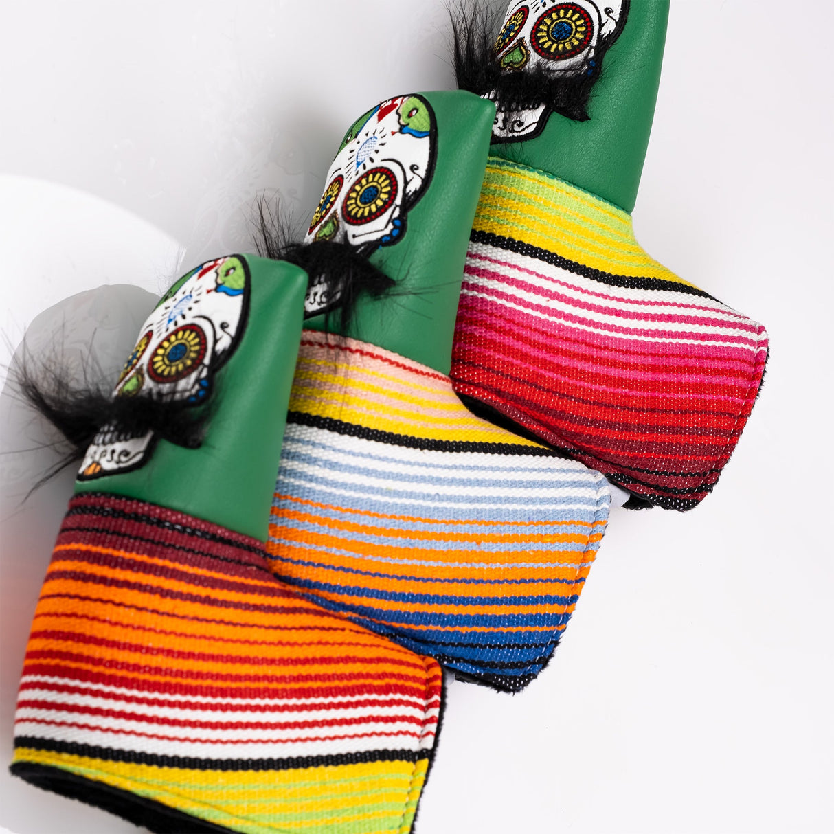 Mustache Sugar Skull - Funda para Putter de Hoja Verde