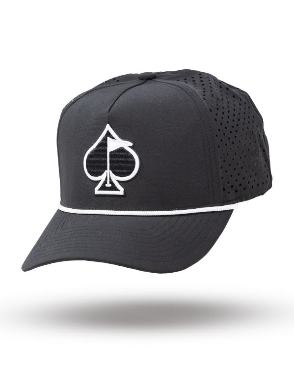 Gorra perforada con cuerda - Negra
