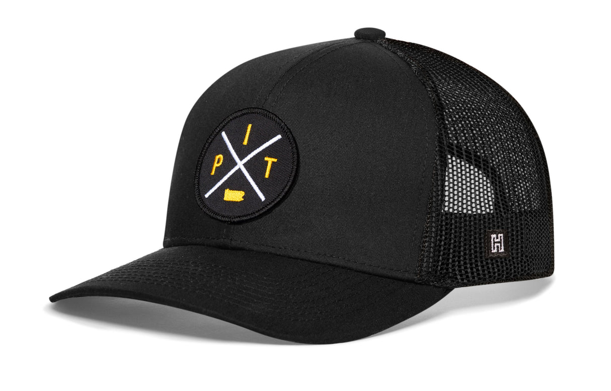 Pittsburgh Trucker Hat | Black PIT X Snapback