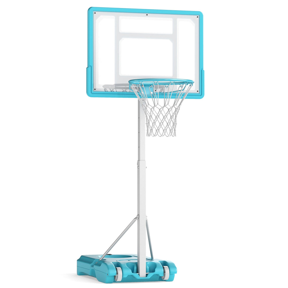 Canasta de baloncesto de piscina, portátil, con tablero inastillable - Blanca