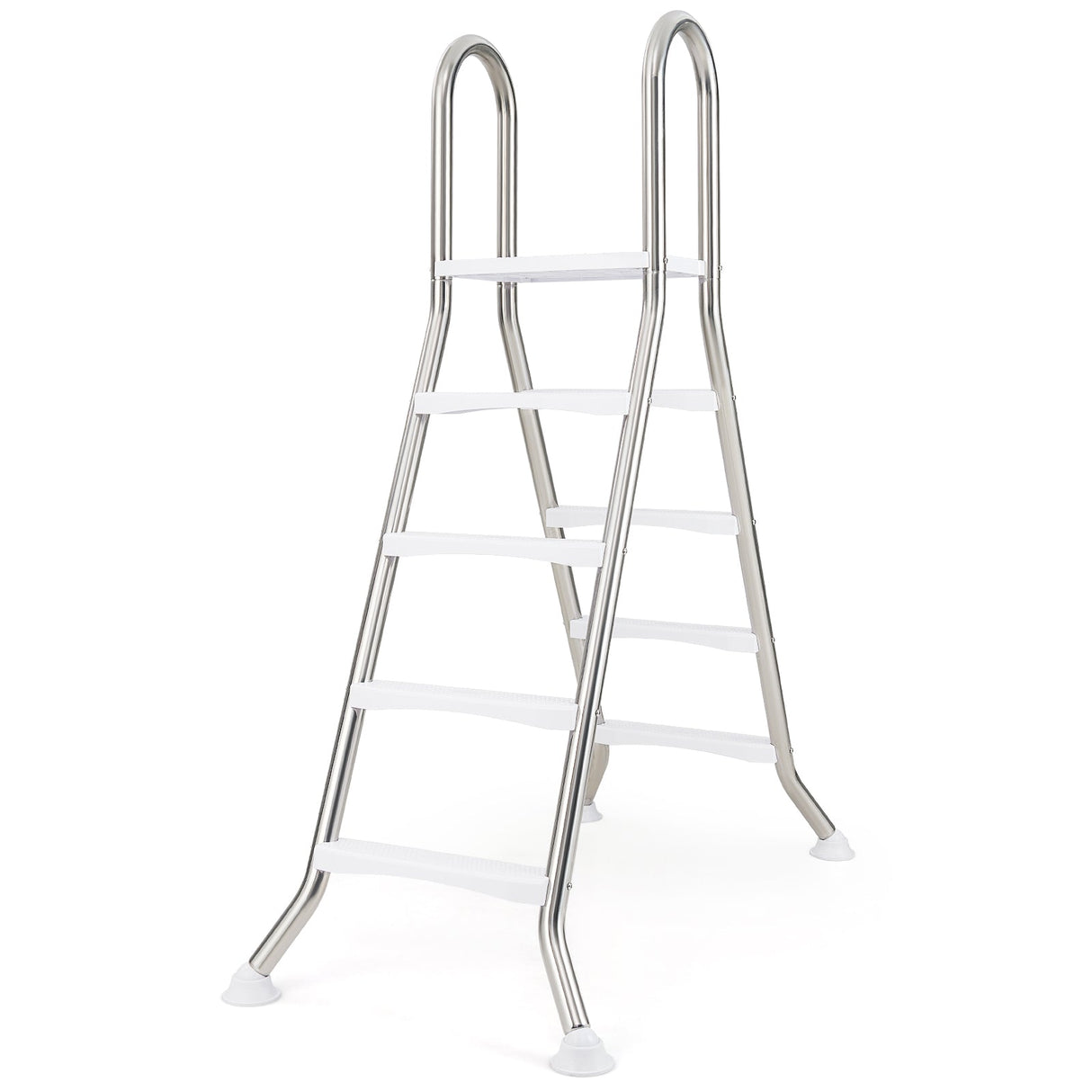 Escalera de piscina elevada A-Frame de 75.6" Escalera de piscina de 4 peldaños para alturas de pared de piscina de hasta 55"