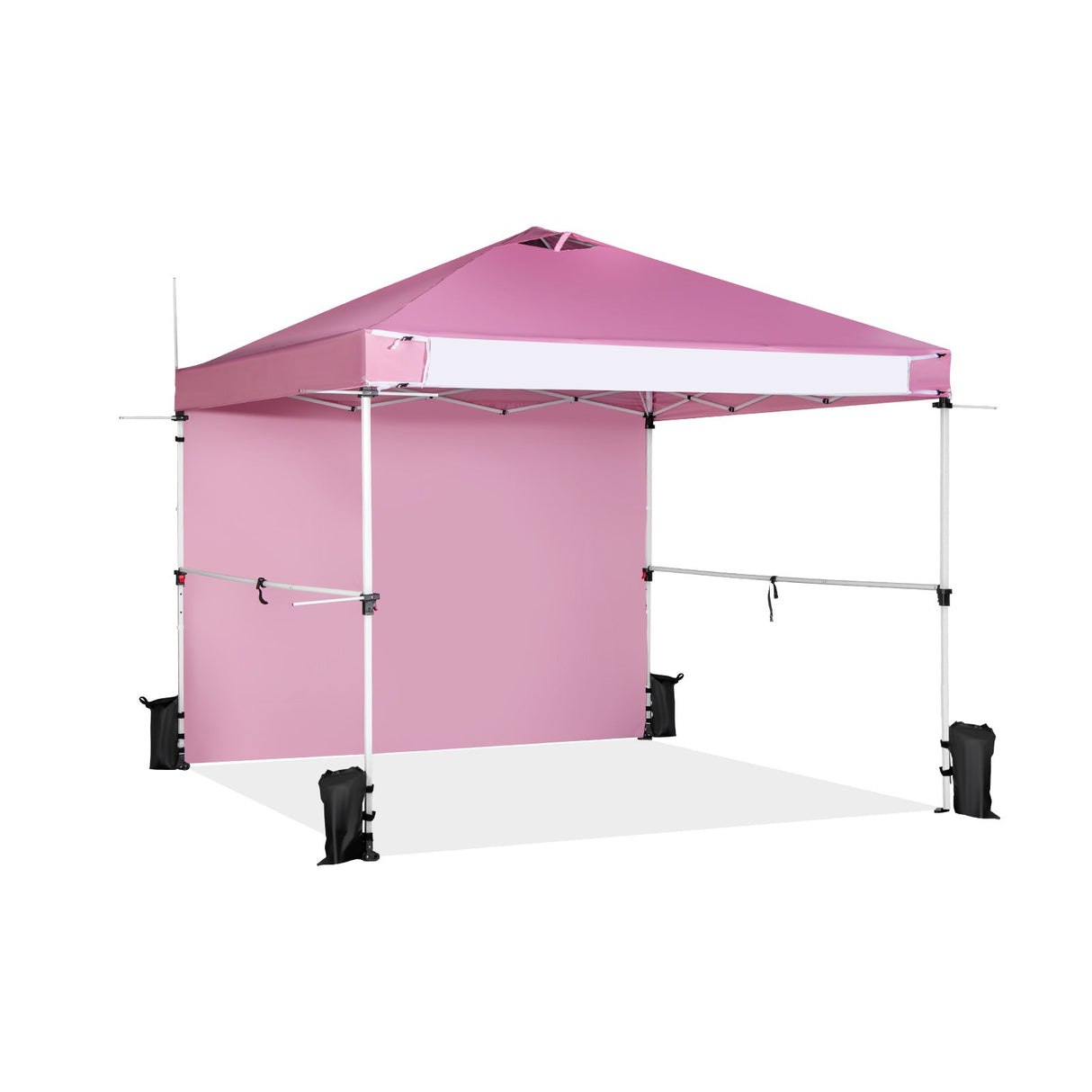 Carpa Comercial Plegable de 10 x 10 pies con Ruedas y Tira para Pancarta