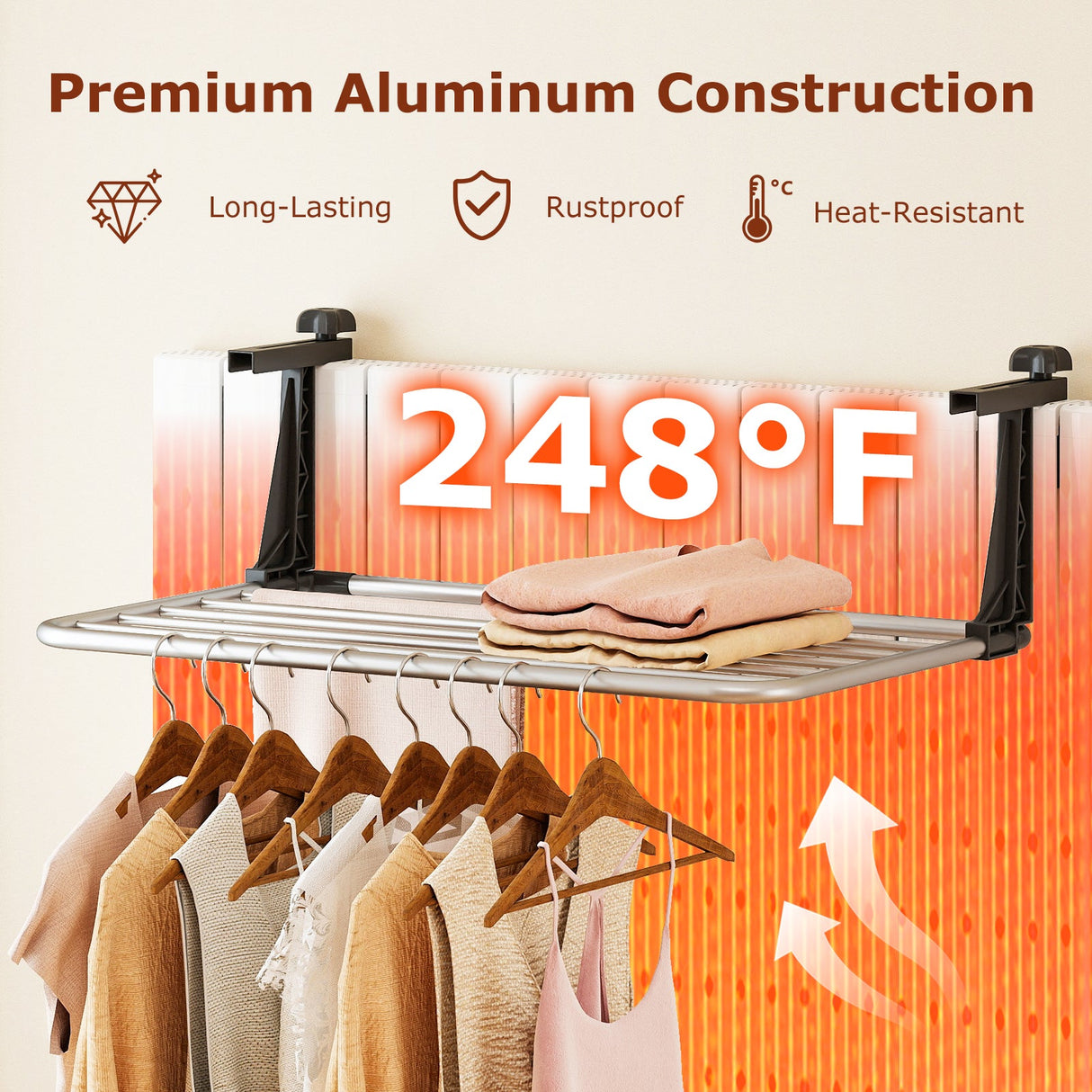 Tendedero de ropa y toallas portátil de aluminio
