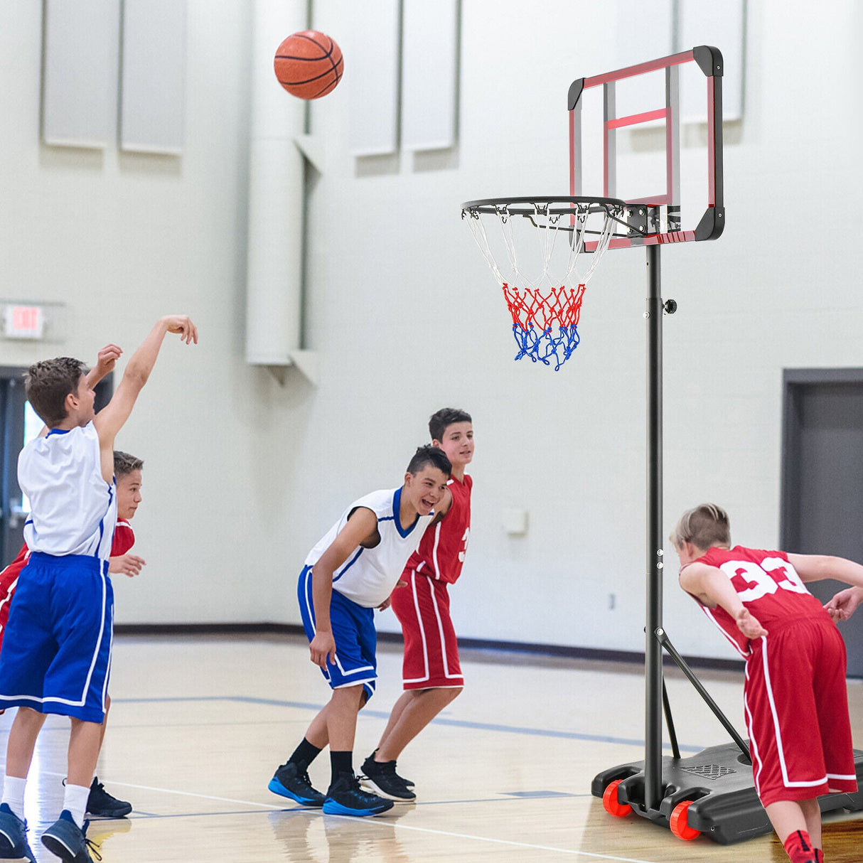 Soporte de canasta de baloncesto con altura ajustable de 1,5 a 2,1 metros