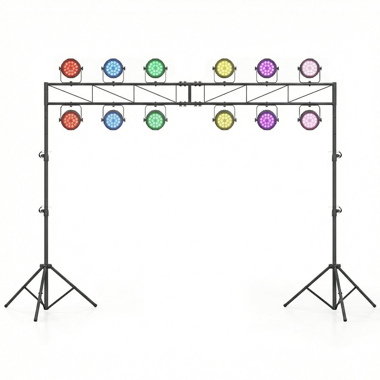 Sistema de Truss de Iluminación Portátil Soporte de Luces DJ Ajustable en Altura con 2 Trípodes Plegables