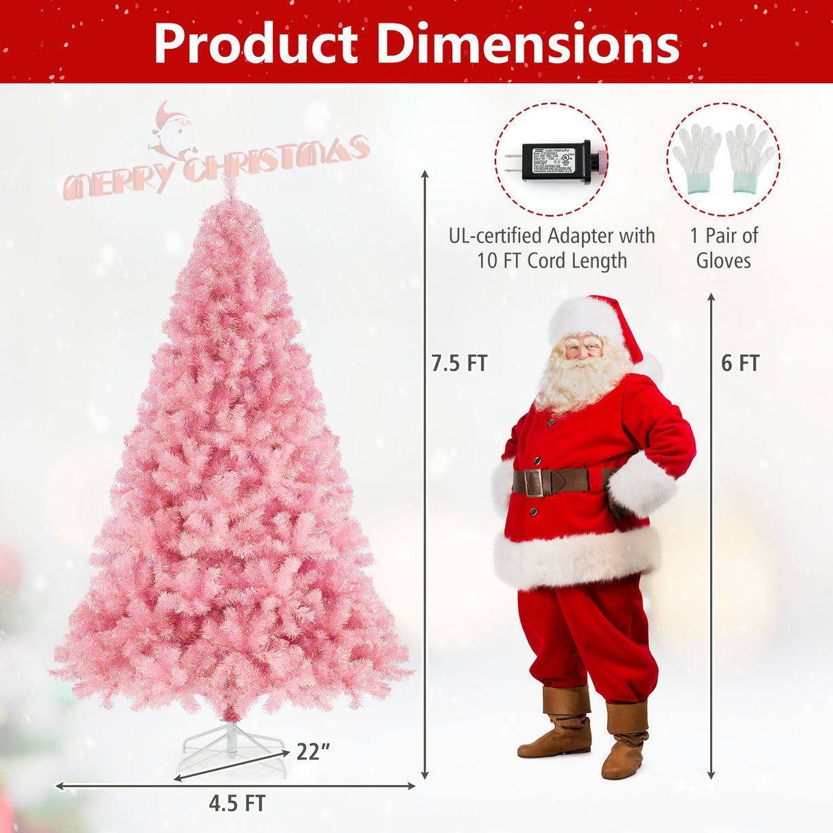 Árbol de Navidad Artificial de Tinsel Preiluminado con Abundantes Ramas Decoración Navideña