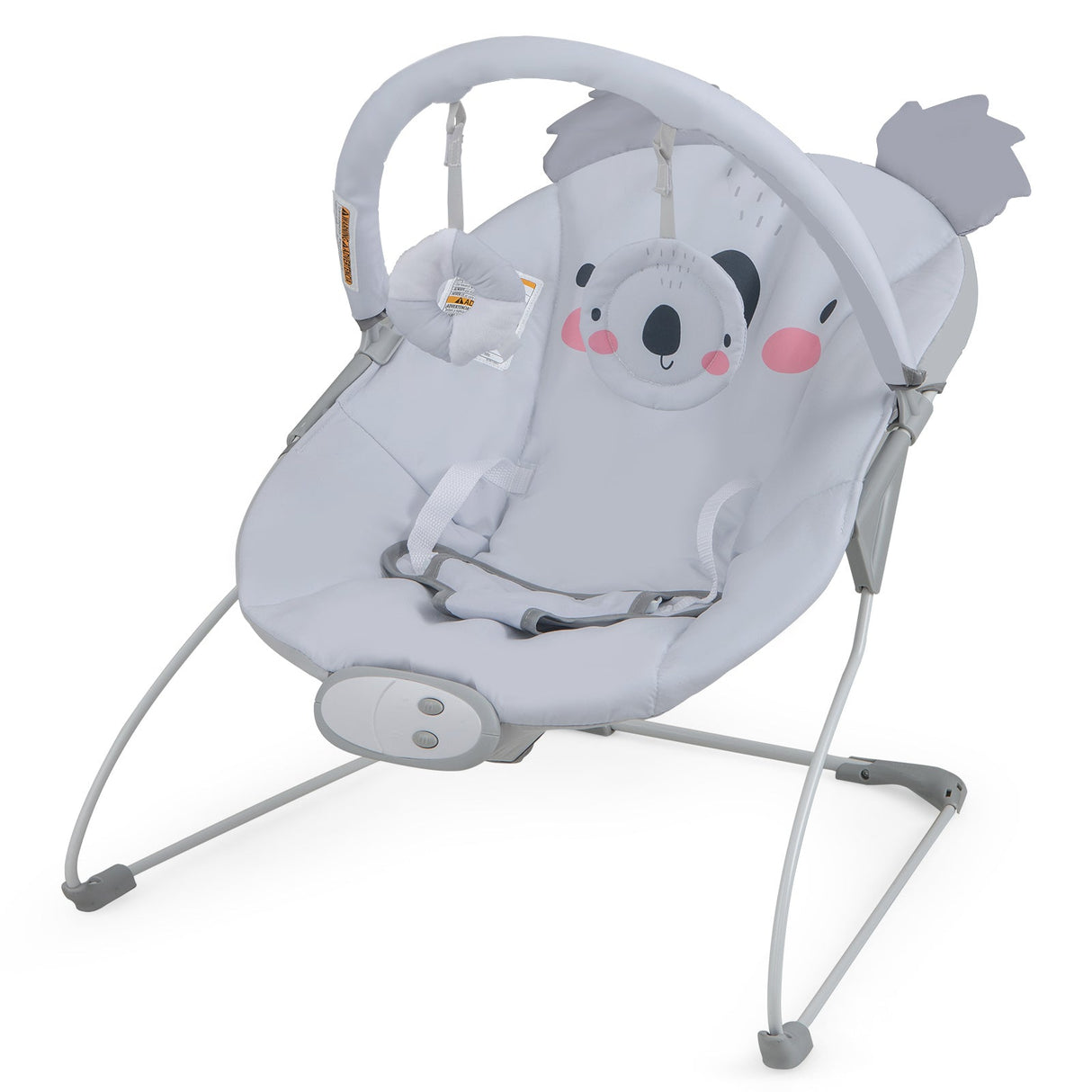 Hamaca vibradora portátil para bebé con barra de juguetes desmontable - Gris