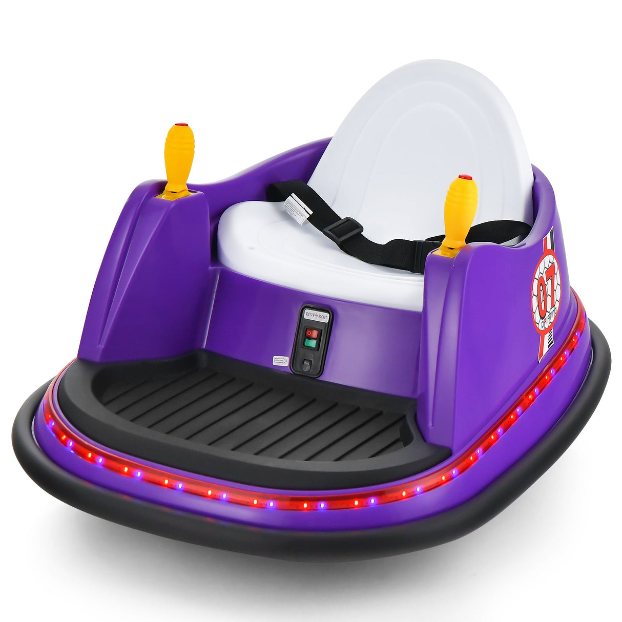 Coche eléctrico de choque de 12 V para niños pequeños con luces intermitentes