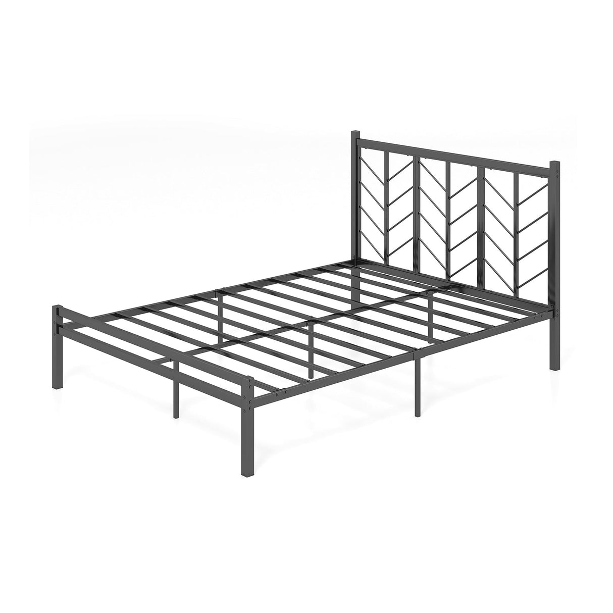 Cama de plataforma tamaño Queen con cabecero y estructura metálica