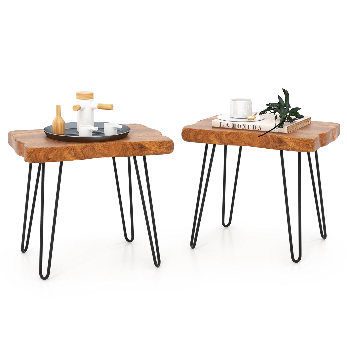 Mesa auxiliar rectangular de teca de Indonesia reciclada y recuperada