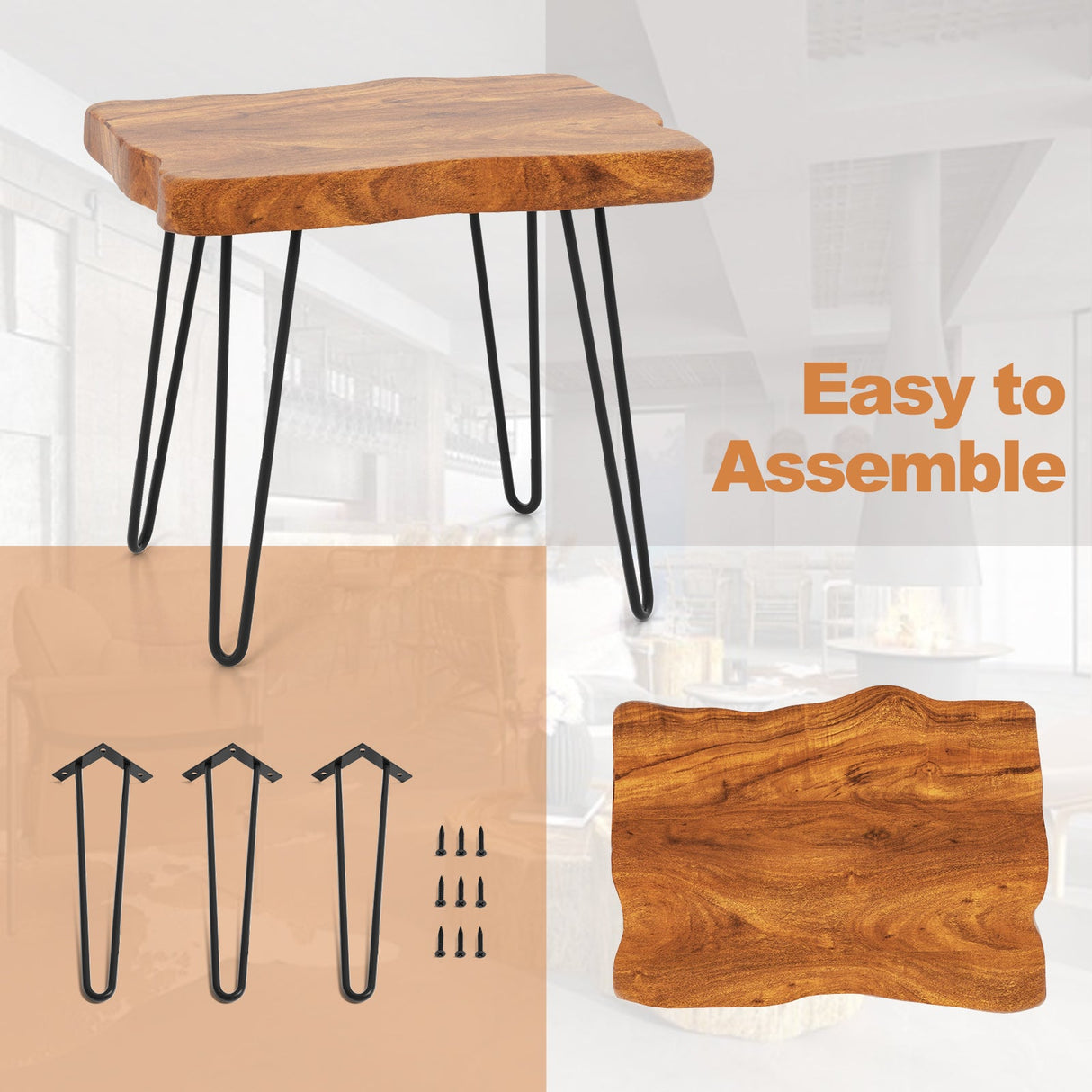 Mesa auxiliar rectangular de teca de Indonesia reciclada y recuperada
