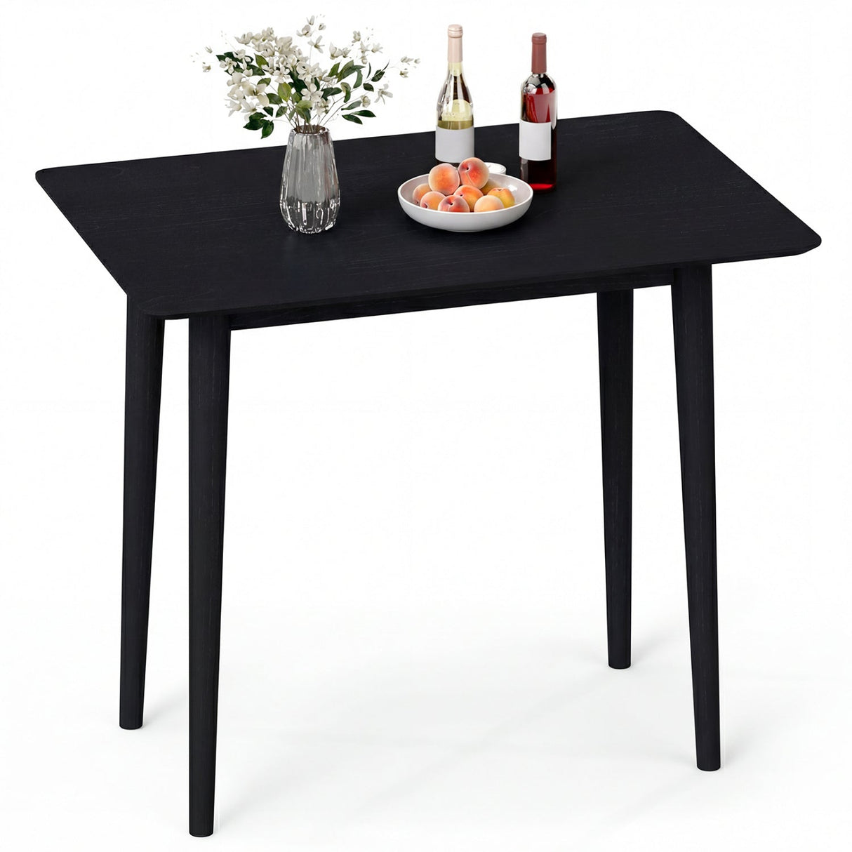 Mesa de comedor rectangular de madera para 2-4 personas, mesa de cocina rústica de madera maciza de 34 pulgadas