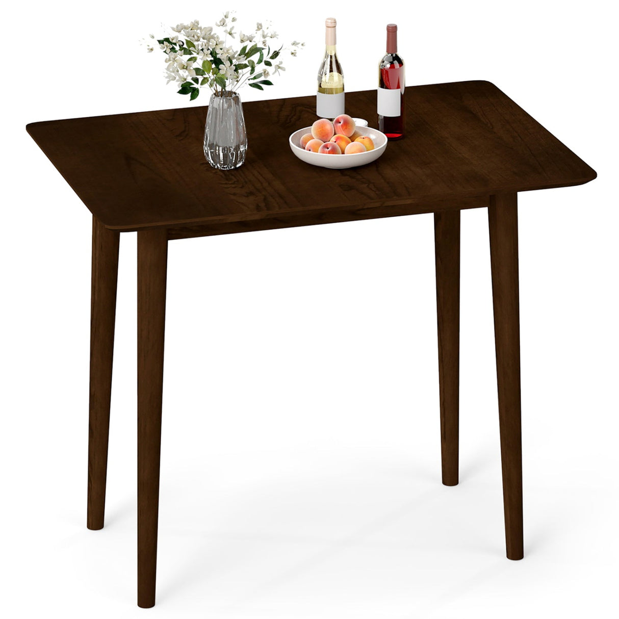 Mesa de comedor rectangular de madera para 2-4 personas, mesa de cocina rústica de madera maciza de 34 pulgadas