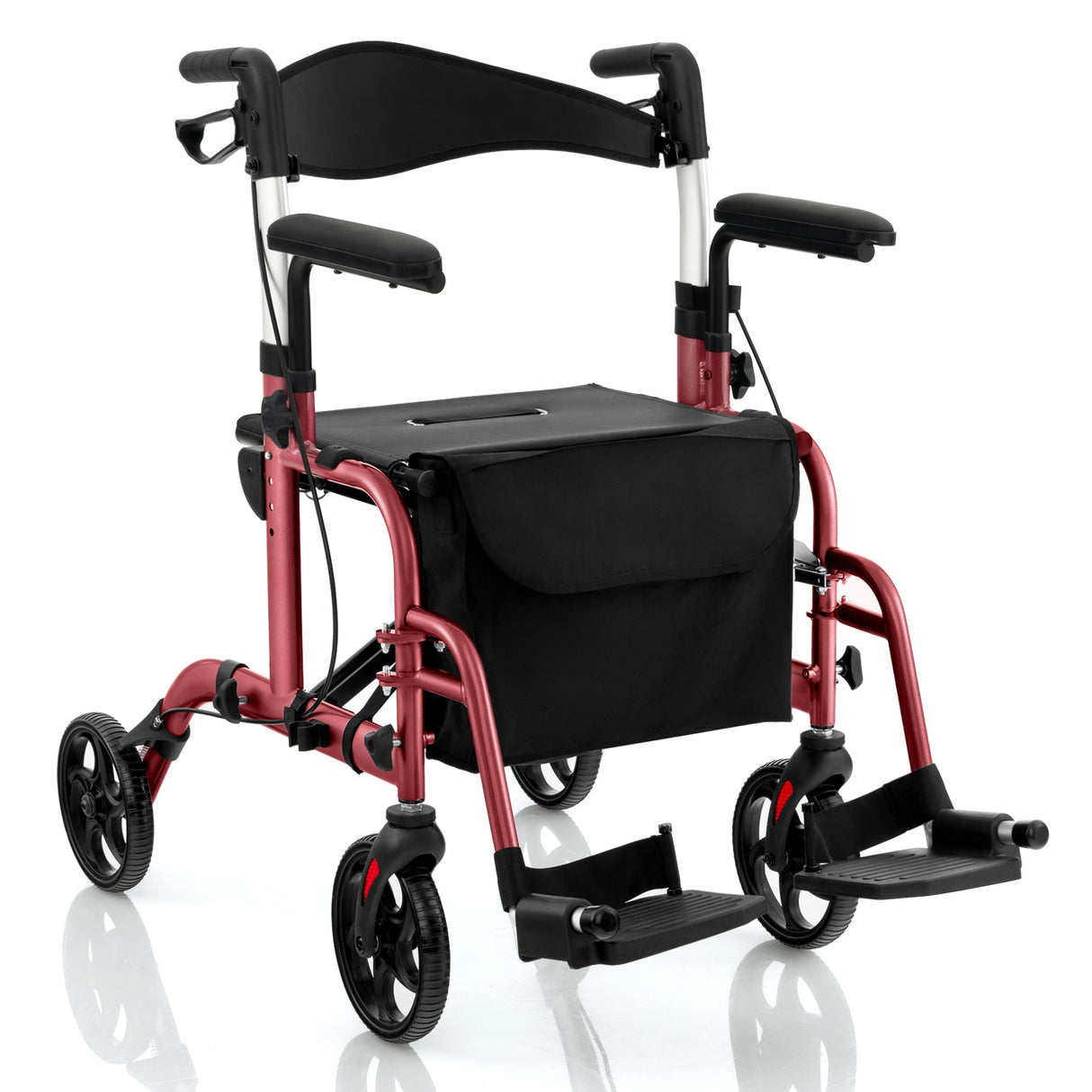 Andador enrollable plegable con asiento y ruedas, soporta hasta 136 kg