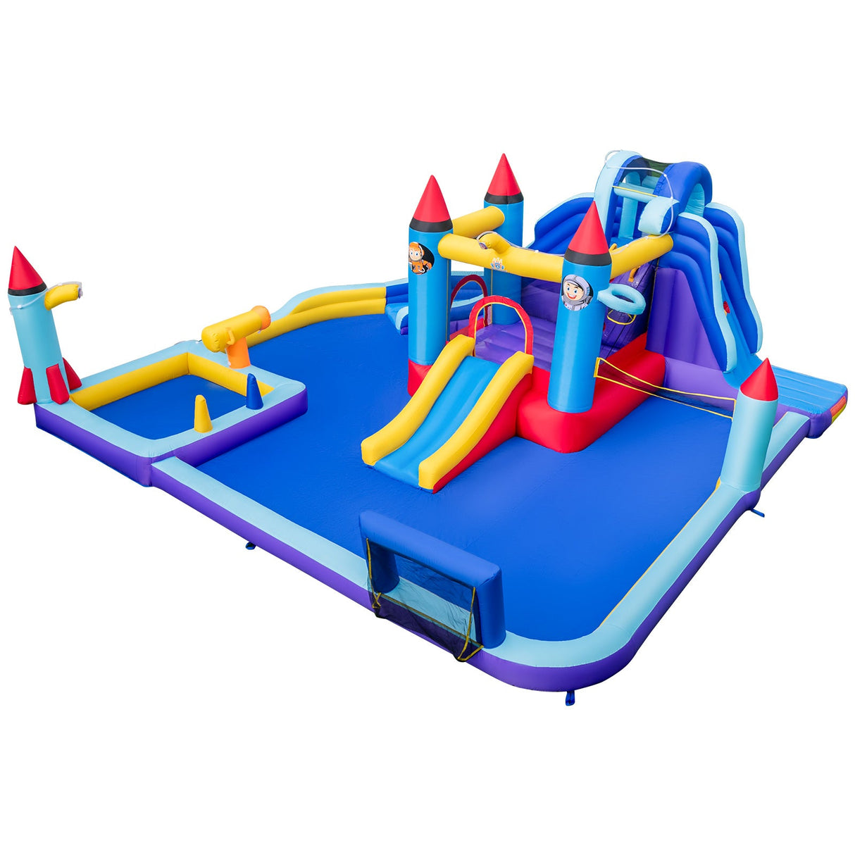 Parque Acuático Hinchable Temático Cohete con Soplador de 950W